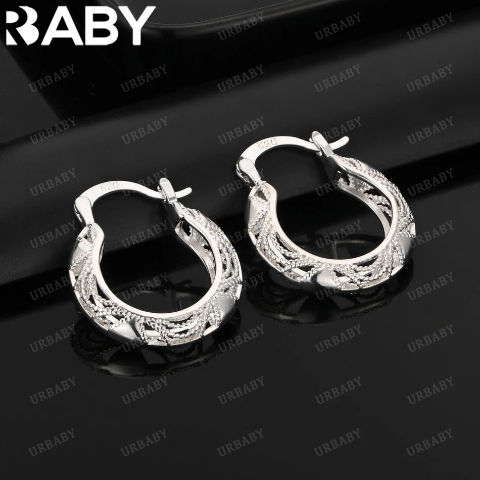 

URBABY Fashion For Women 925 Sterling Silver Wedding Hollow And Compact Hook Earring Beautiful High Quality Jewelry Cute Gift