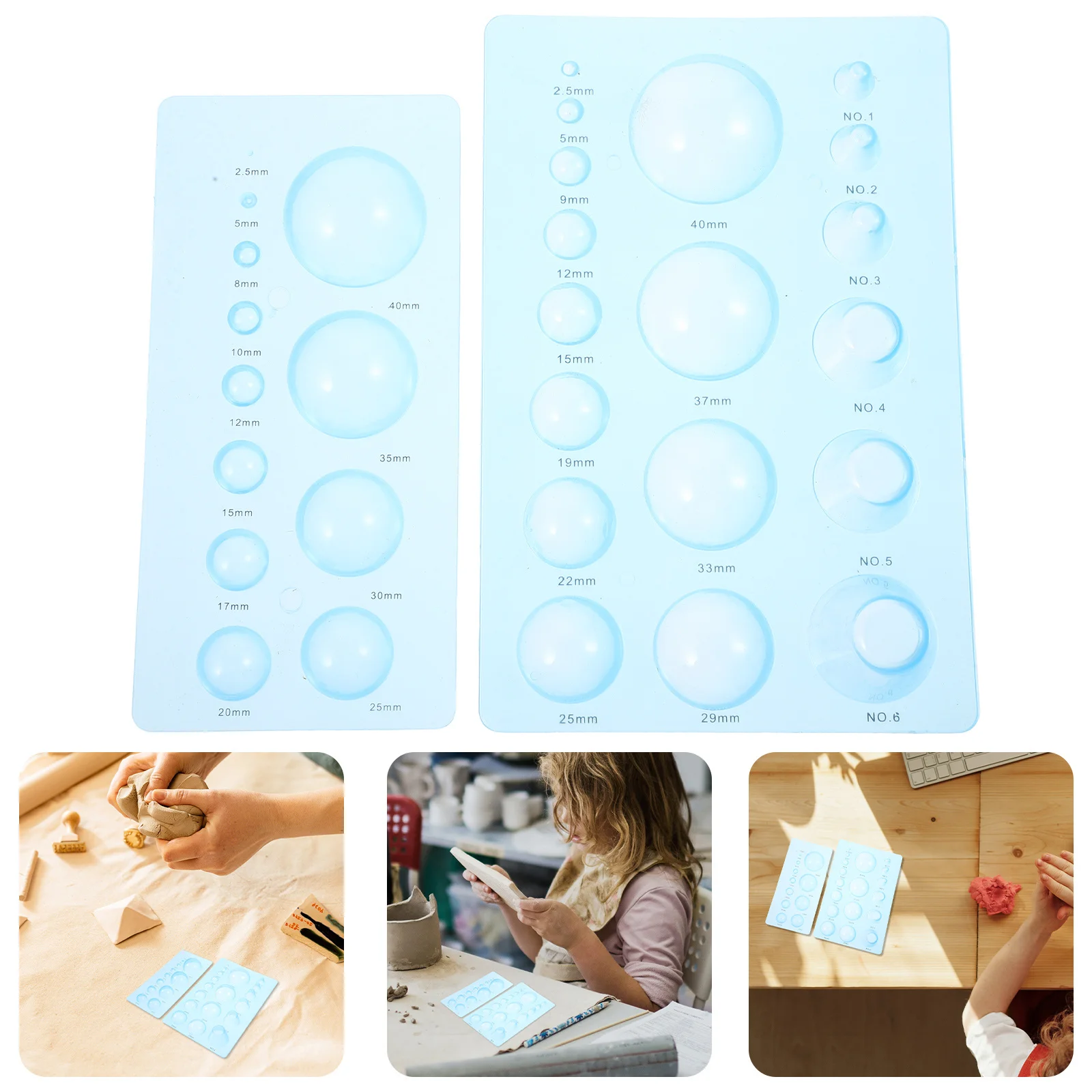 

2pcs Molds Plastic Half Ball Boards For Diy Crafts Sphere Round Mold Tool Polymer Clay Flower Petals Artwork Crafting Pottery