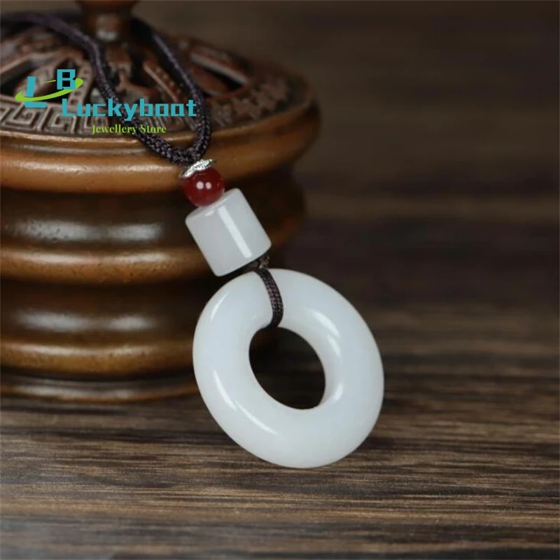 Natural Xinjiang White Jade Safe Ring Small Pendant White Jade Lady Backpack Pendant Fashion Jewelry Wholesale