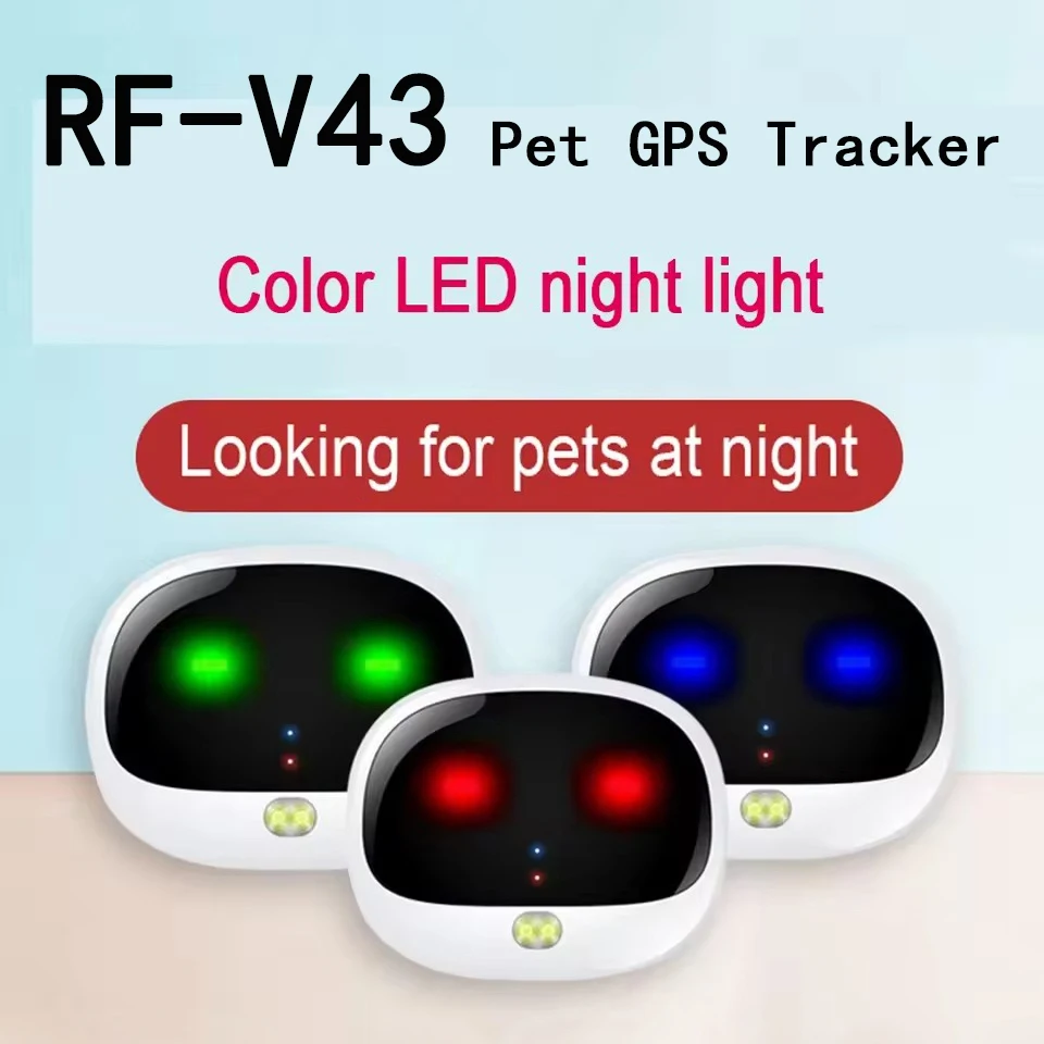 

4G FDD RF-V43 Pet GPS Tracker Cat Dog GPRS Locator Waterproof IP67 UK USA Australia Canada Singapore Real-time Tracking Device