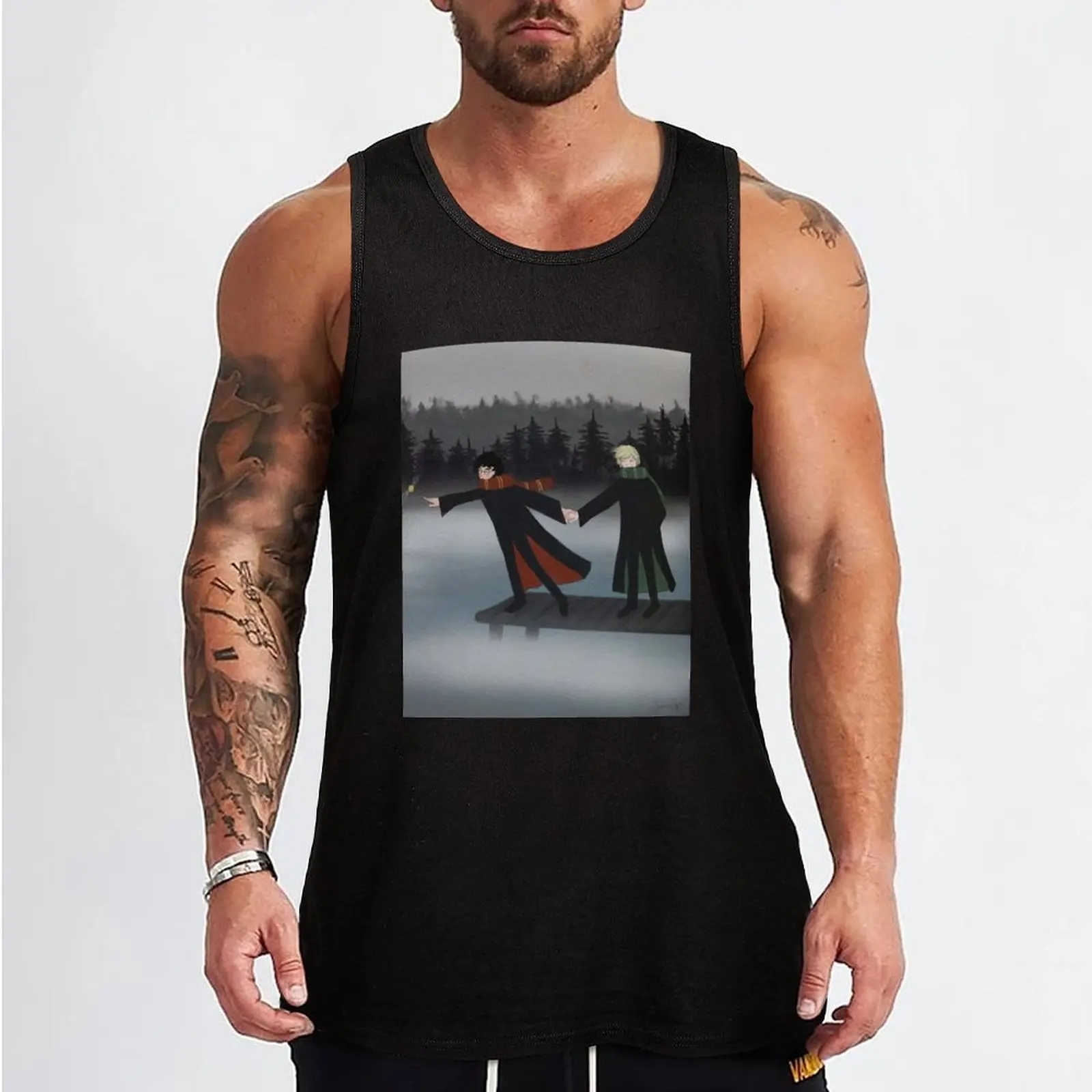 drarry in a foggy day Tank Top Men's sleeveless t-shirt Men's clothes luxury style