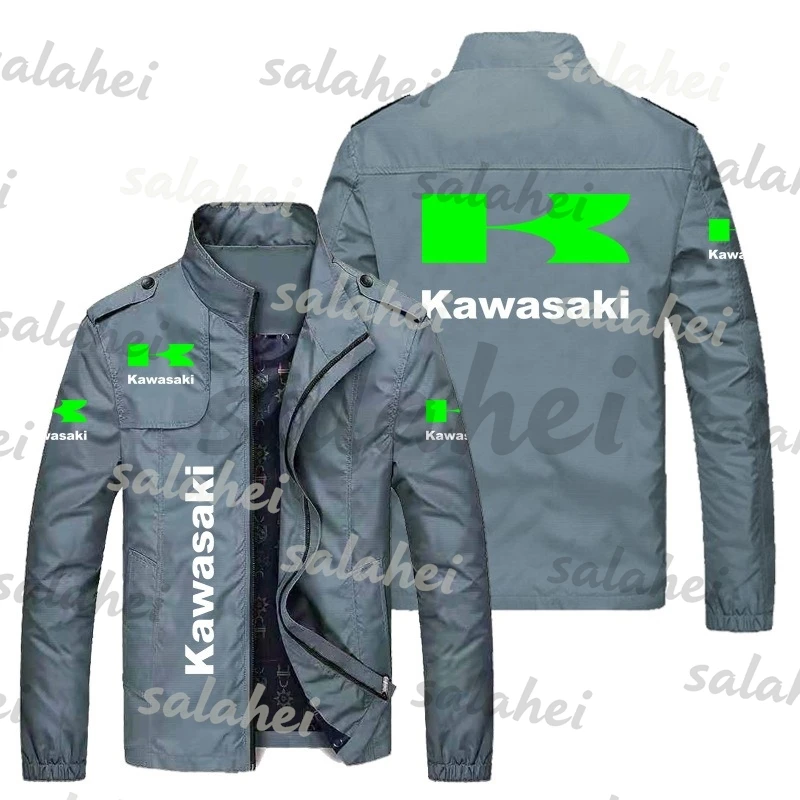 

Мужская мотоциклетная куртка Kawasaki, ветрозащитное повседневное пальто, уличная байкерская куртка с логотипом, прочная модная одежда