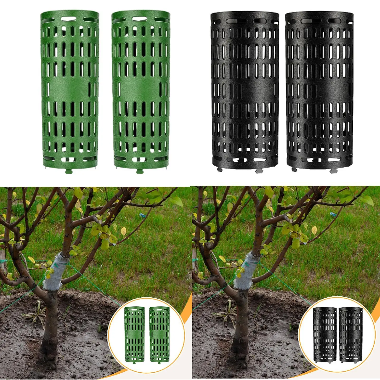 2 Pieces Tree Trunk Protector Tree Wraps Splicable Animal Barrier Breathable