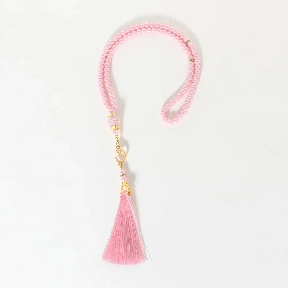 الزجاج اللؤلؤ شرابة النمط التركي مسبحة مسلمة سبحة صلاة الإسلامية سوار للنساء مجوهرات اكسسوارات هدية