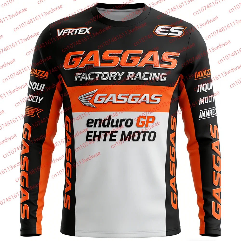 GASGAS Factory Racing Enduro GP Trikot Herren Langarm Motocross-Shirt Schnelltrocknend Atmungsaktive Motorradbekleidung Offroad-T-Shirt