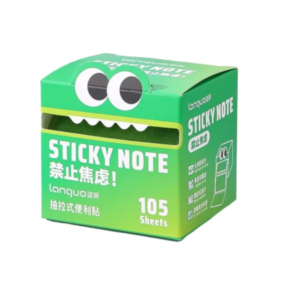 105 fogli Kawaii Pull-out Sticky Notes Perlescente Creativo Colorato Memo Pad Rotolo di carta Tipo Blocco note quadrato traslucido