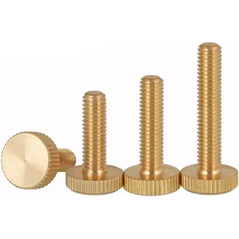 5 Buah Sekrup Tangan Kuningan Baut Tangan Knurled Kepala Datar M3 * 10Mm Sekrup Putar Pengencang Tangan Pengencang Kenop Pegangan untuk Elektronik Rumah