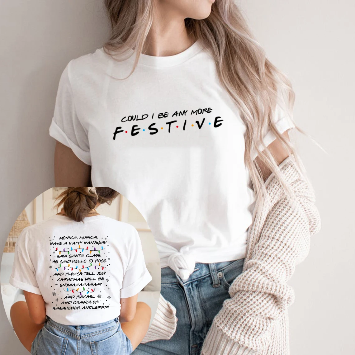 Could I Be Any More Festive Tシャツ フレンズシャツ フィービーの歌 Tシャツ レディース 半袖 グラフィック Tシャツ クリスマスギフト トップス