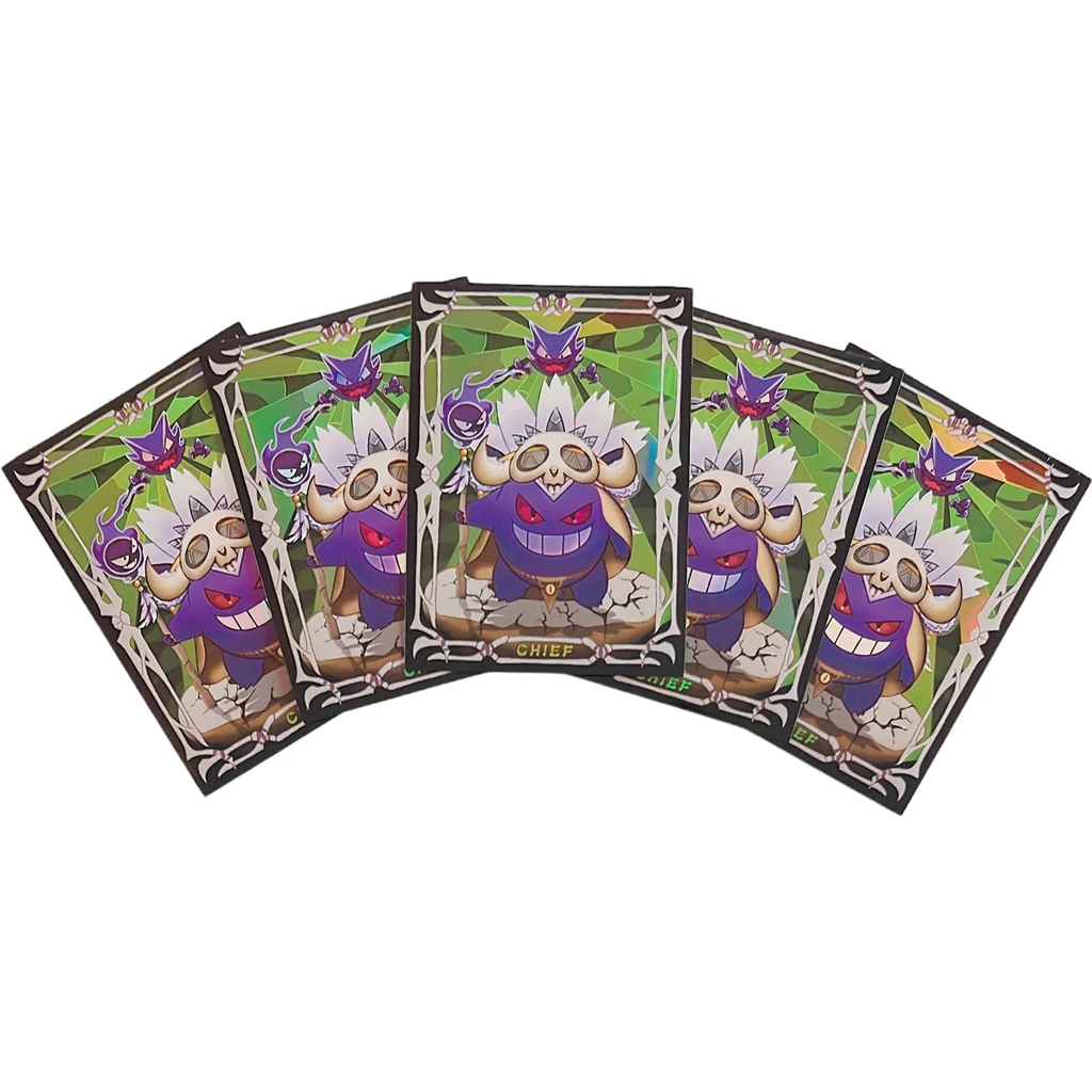 64 unids/set 67x92mm Pikachu Gengar Pokemon manga tamaño estándar PTCG tarjeta de colección protección proceso láser