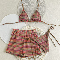 New Sexy Striped Bikinis Female Swimsuits Women 3 Piece Swimwear Beach Swim Wear Bathing Suits Brazilian Bikini Set Pool Bather