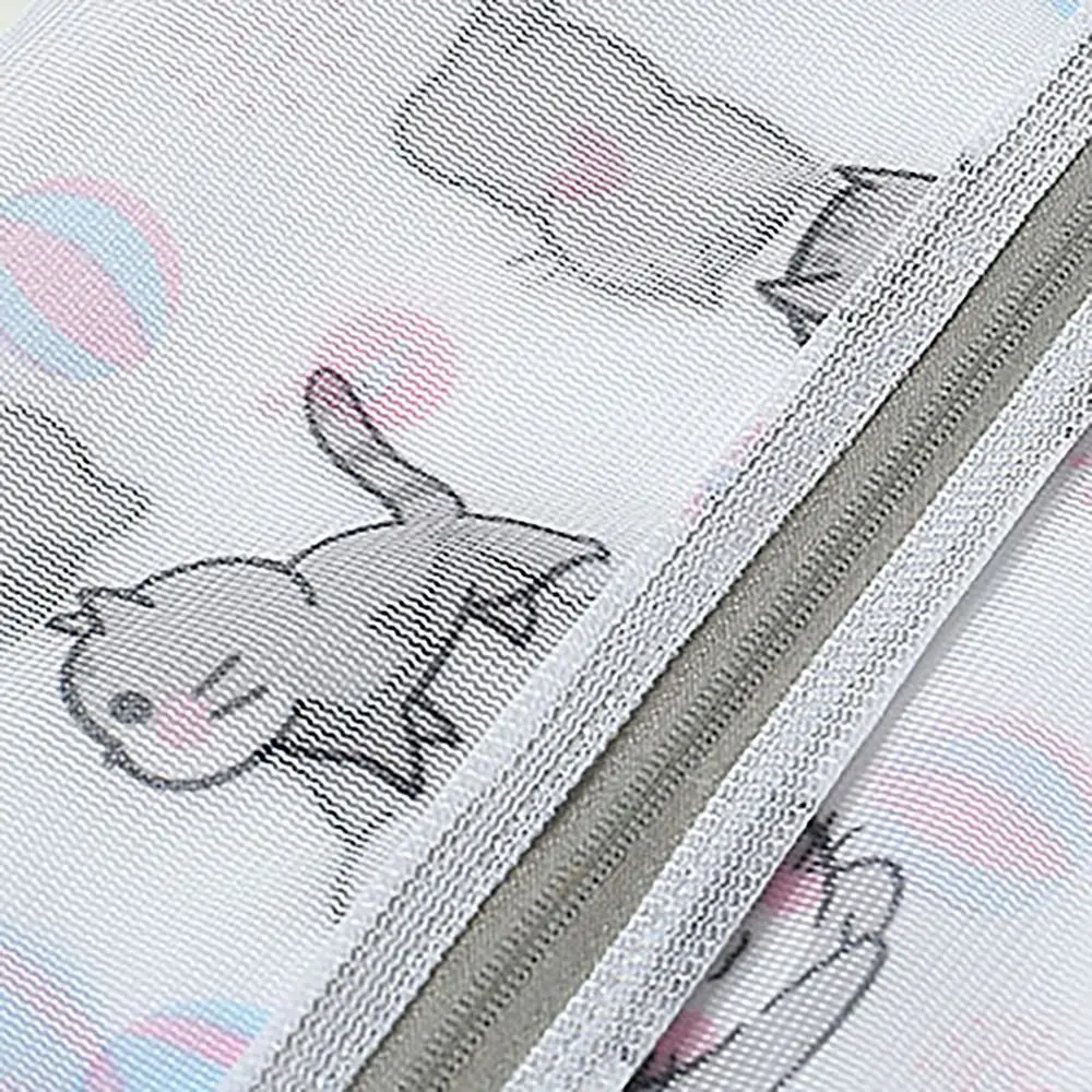 Cute Cat Print Laundry Bag Large Capacity Foldable Washing Bag Distortion Protection Cartoon Storage Bags Household