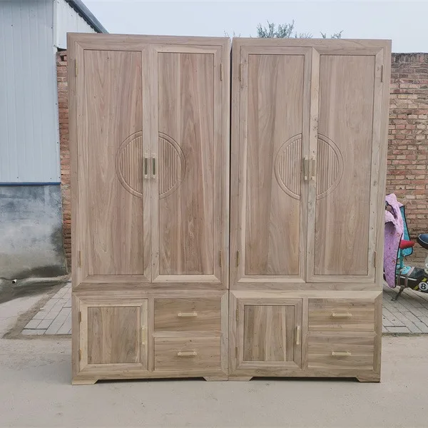 

Customizable Solid Wood Old Elm Wardrobe Storage Combo