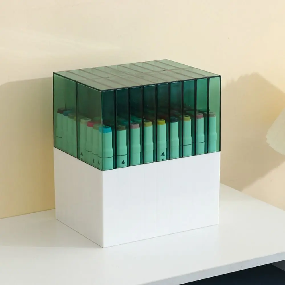 18 Compartments Mark Pen Storage Box Large Capacity Multifunctional Art Marker Organizer Transparent Cosmetic Holder