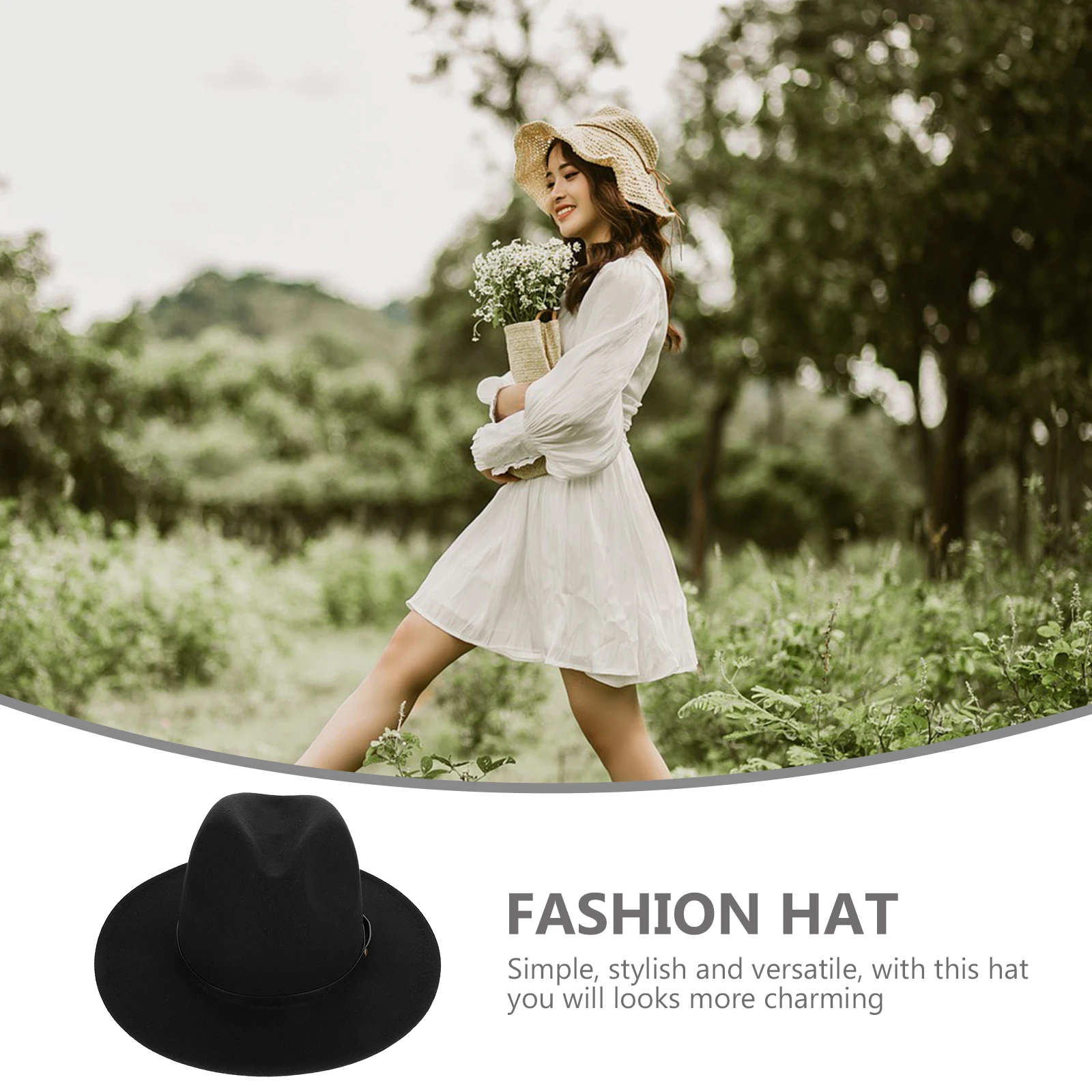 

Wide Brim Fedor Hat Fedora Hats for Women Elegant Fashion Fashionable Women's Fedoras Felt