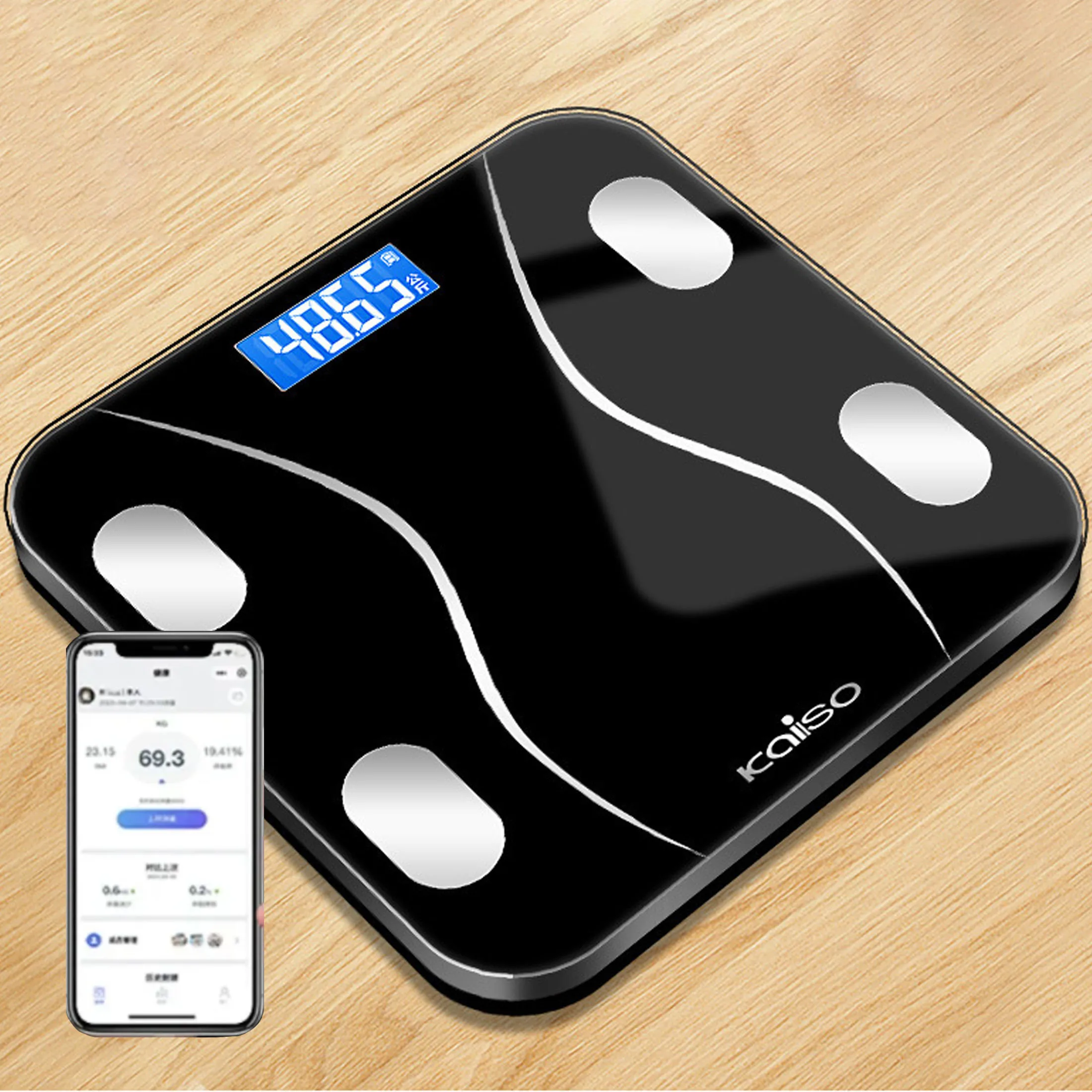 Lager-Analyse-Waage، Personwaage mit 72 messdaten، Smart Body Scal mit Bluetooth، Digitale Waagen mit LCD-Display