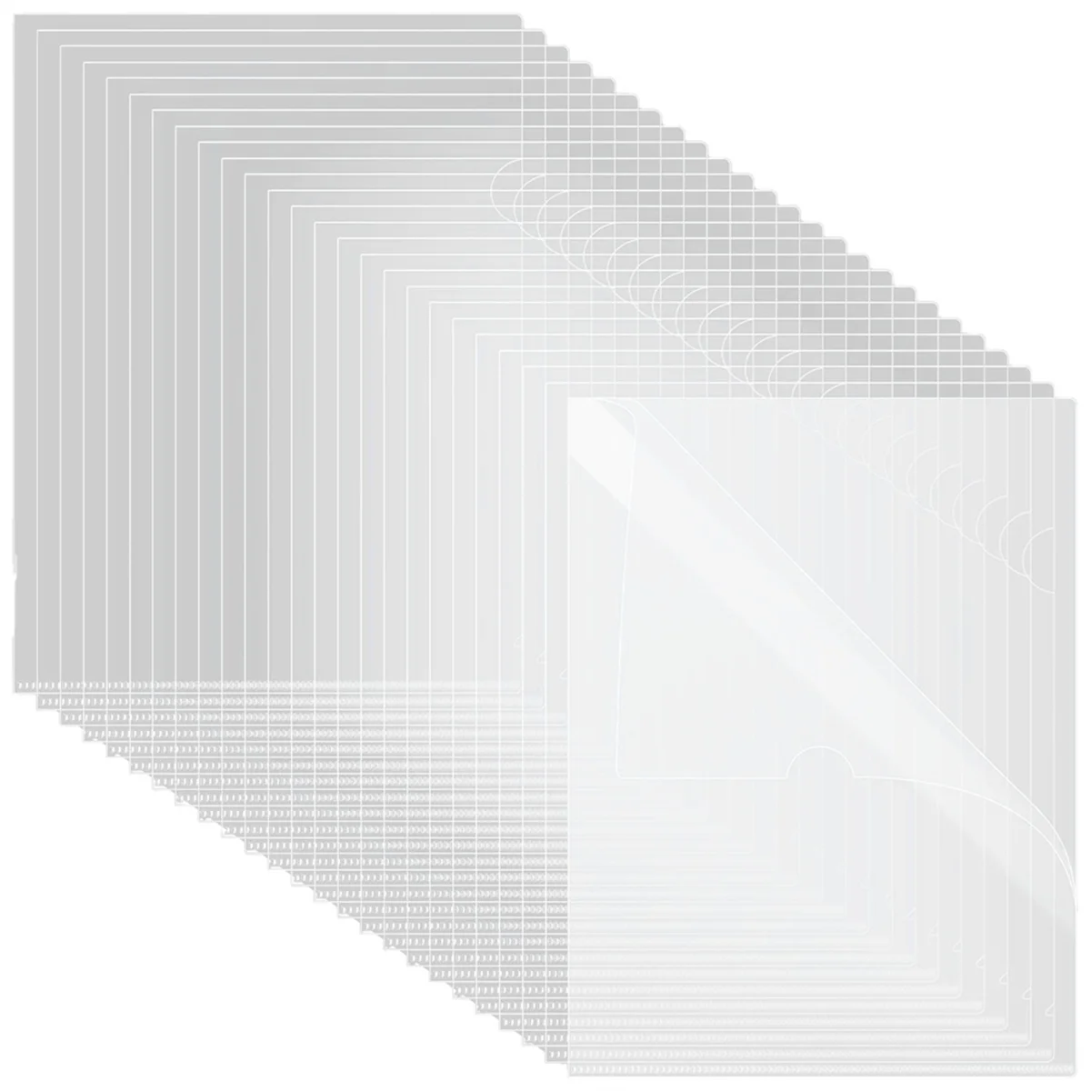 AAAE 60 قطعة من مجلدات الملفات البلاستيكية الشفافة على شكل حرف L نسخة مجلدات المشروع الأمنية مجلدات الأكمام الورقية للورق بحجم A4/الرسالة