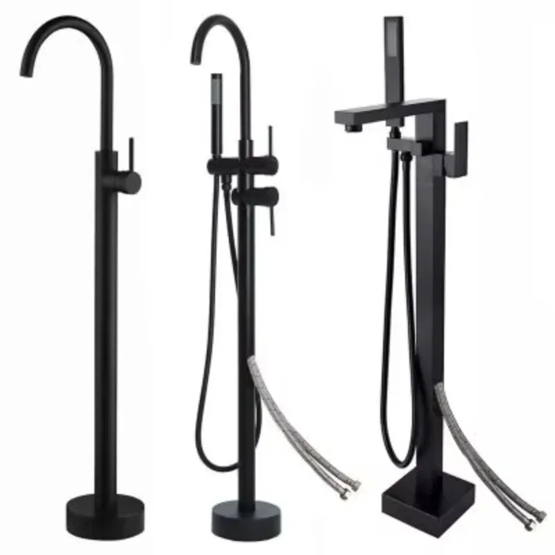 Luxury Bathroom standing mounted freestanding bathtub faucet black