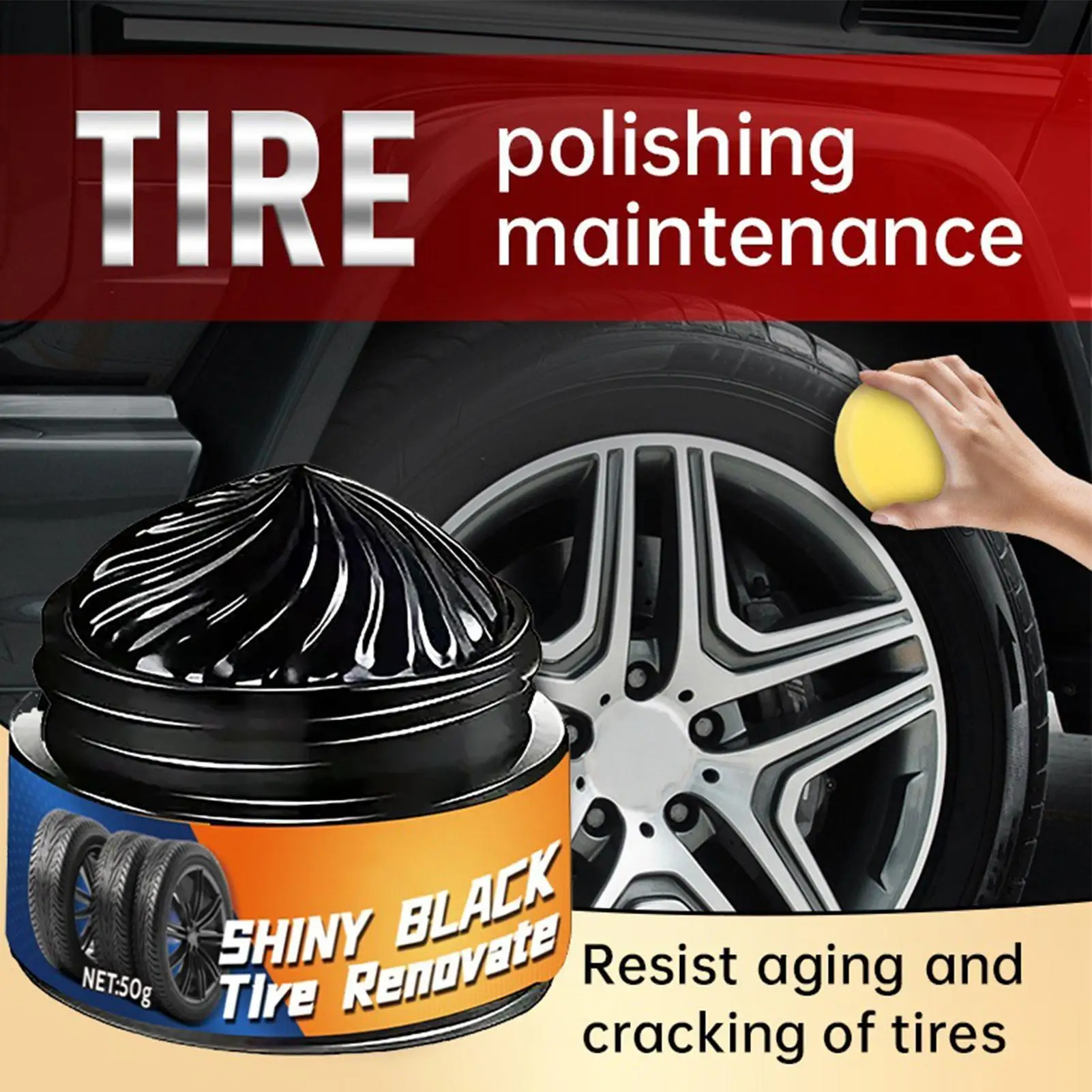 

Воск для покрытия шин Крем для протектора и пленки автомобильных шин 50 г Воск для покрытия блеска шин Воск для покрытия авторезиновых деталей Блестящая паста против старения