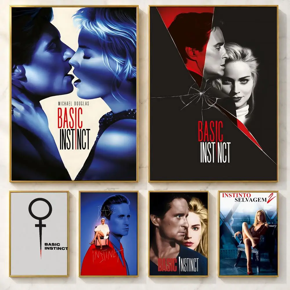 Trending Movie B-Basic InstinctS Poster Self-adhesive Art Poster Decoracion Painting Wall Art White Kraft Paper Home Decor