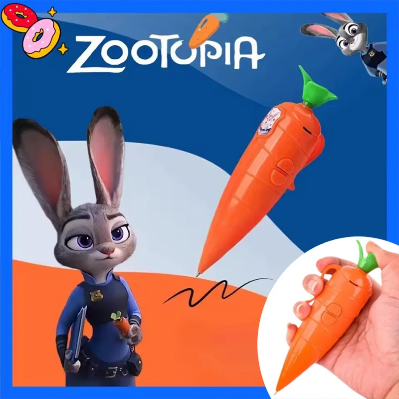 Disney Zootopia 2 Judy Carrot-Shaped 2-in-1 Voice Recorder Ballpoint Pen 60-Second Recording Creative Novelty Stationery Gift