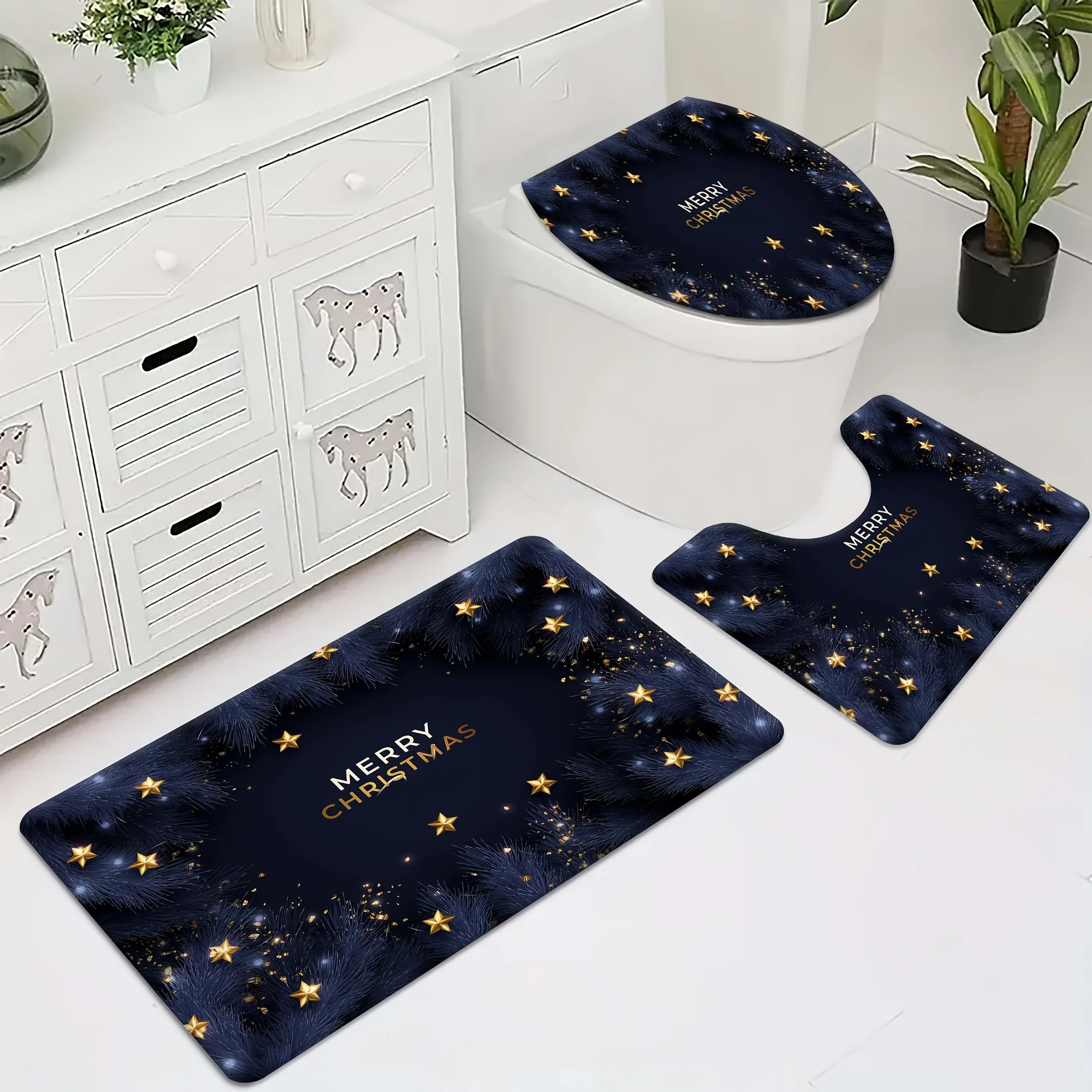 

Набор ковриков для ванной комнаты, коврик нового дизайна, коврик для ванной комнаты, фланелевой коврик, коврик для душевой комнаты, водонепроницаемый для украшения ванной комнаты