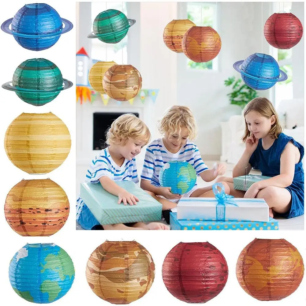 

Galaxy Space Theme Hanging Planet Paper Lanterns Hanging Portable Starry Paper Lanterns Paper Foldable