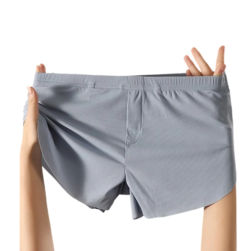 

Men Ice Silk Homewear Casual Sleepwear Boxer Shorts Breathable Loose Underwear Seamless Daily Boxer Shorts For Men