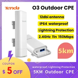 Tenda-Routeur extérieur sans fil CPE I-Bridge, répéteur d'antenne, extension longue portée, point d'accès Wi-Fi, 150Mbps, 5km, 5km