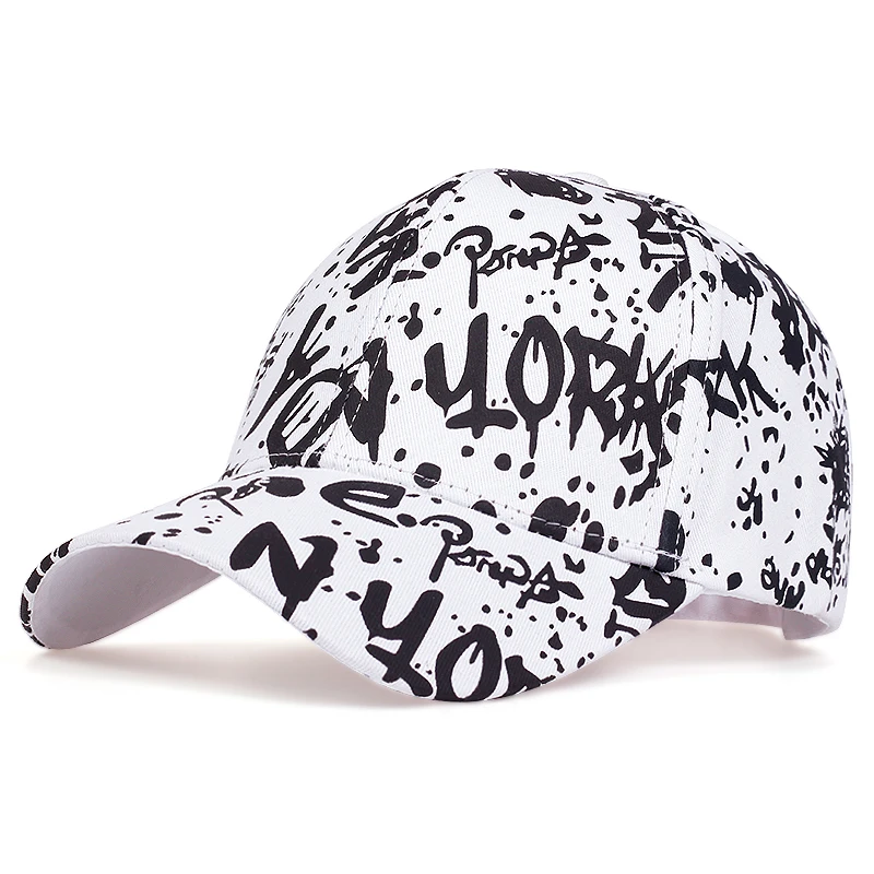 Letters graffiti printed baseball cap fashion outdoor cotton dad hat casual sports hip-hop hats men and women wild caps