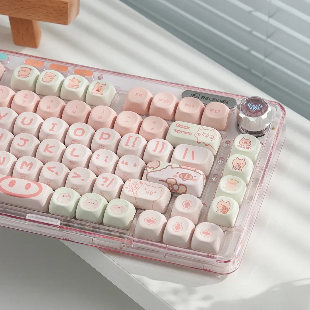 MOA keycap piggy cute five-sided hot sublimation pbt material suitable for vgn RK 98 75 68 65