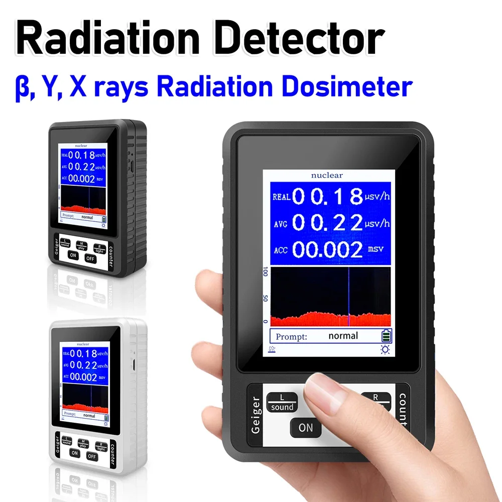 XR1 BR-9B Nuclear Radiation Detector Color Display Screen Geiger Counter Personal Dosimeter Marble Detectors Beta Gamma X-ray