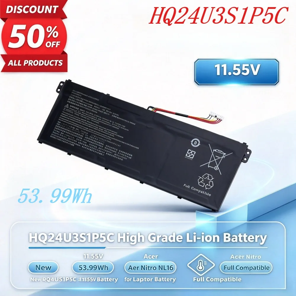 New HQ24U3S1P5C 11.55V 53.99Wh High Grade Replacement Laptop Battery for Acer Nitro NL16 Notebook Li-ion Battery Full Compatible