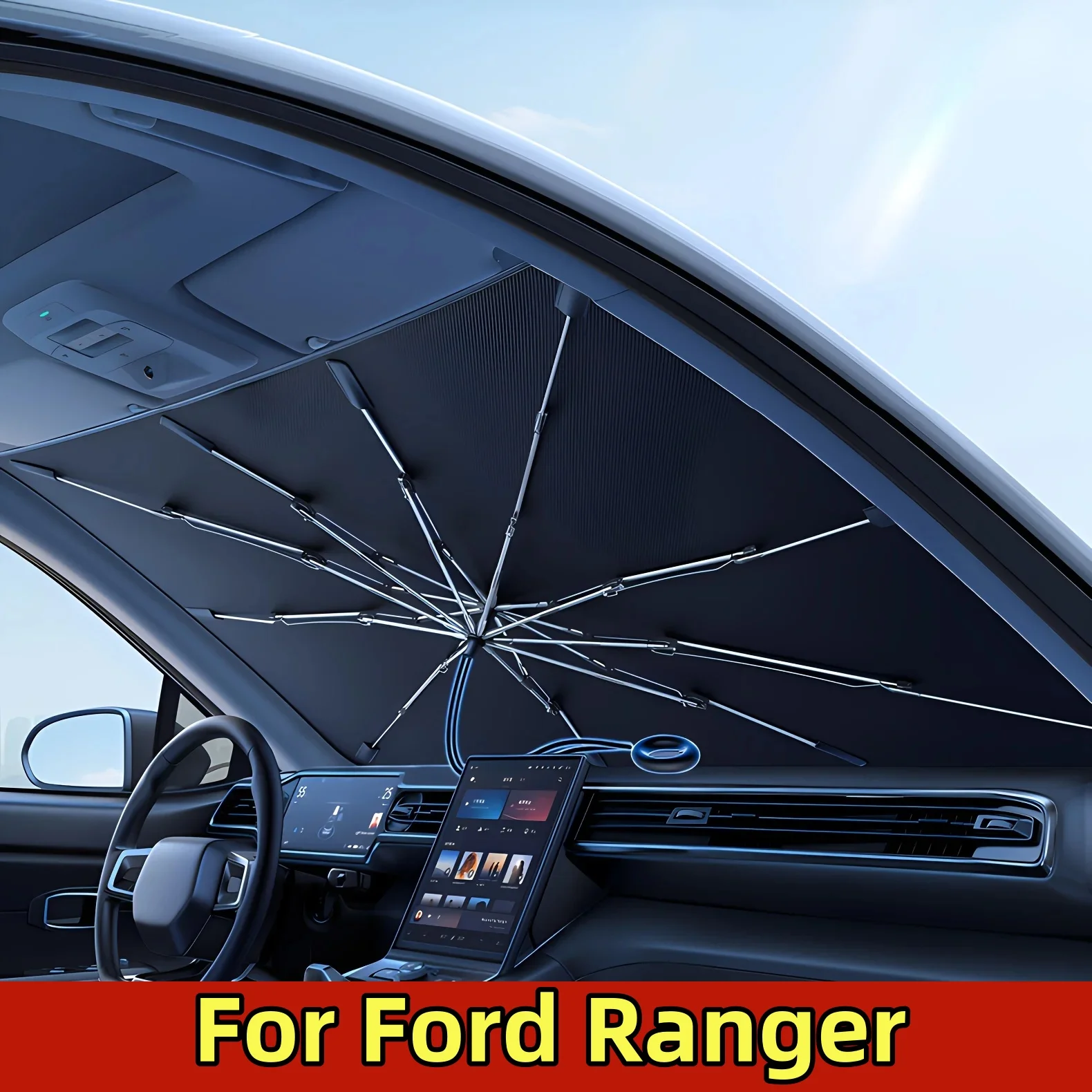 

For Ford Ranger Car sun umbrella pull rope anti-scratch handle front windshield sun umbrella - double-layer fabric upgrade