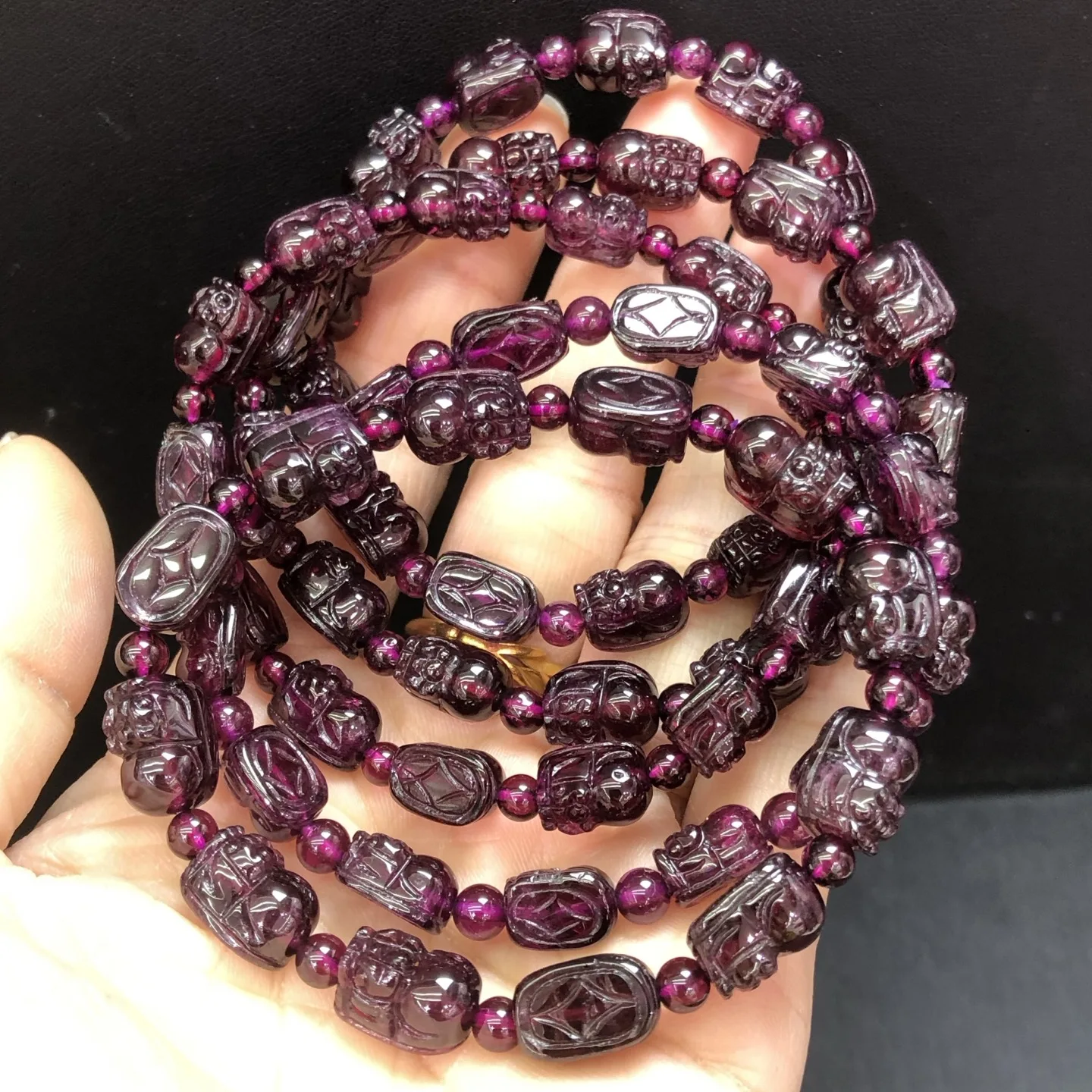 

1 Pc Fengbaowu Natural Garnet Pixiu Bracelet 8x10MM Animal Beads Reiki Healing Stone Jewelry Gift For Women Men