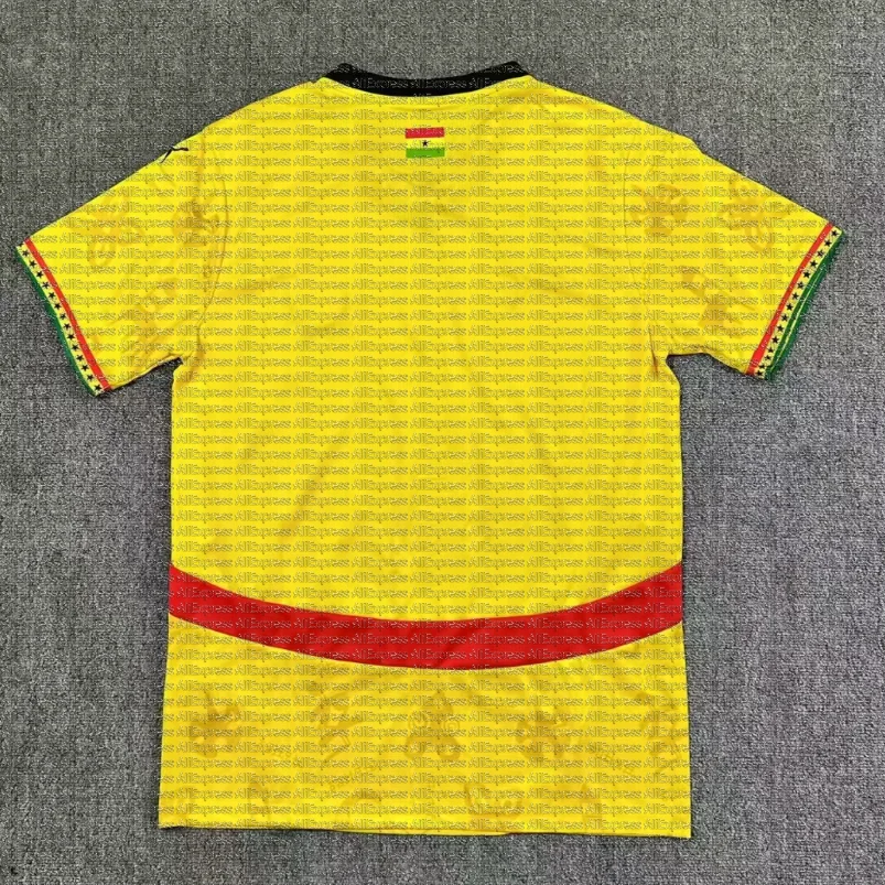 2025 موسم المنتخب الوطني الأفريقي غانا المنزل جيرسي قصيرة الأكمام أعلى كرة القدم الرياضية جيرسي سريعة الجافة ثلاثية الأبعاد مطبوعة عارضة جيرسي