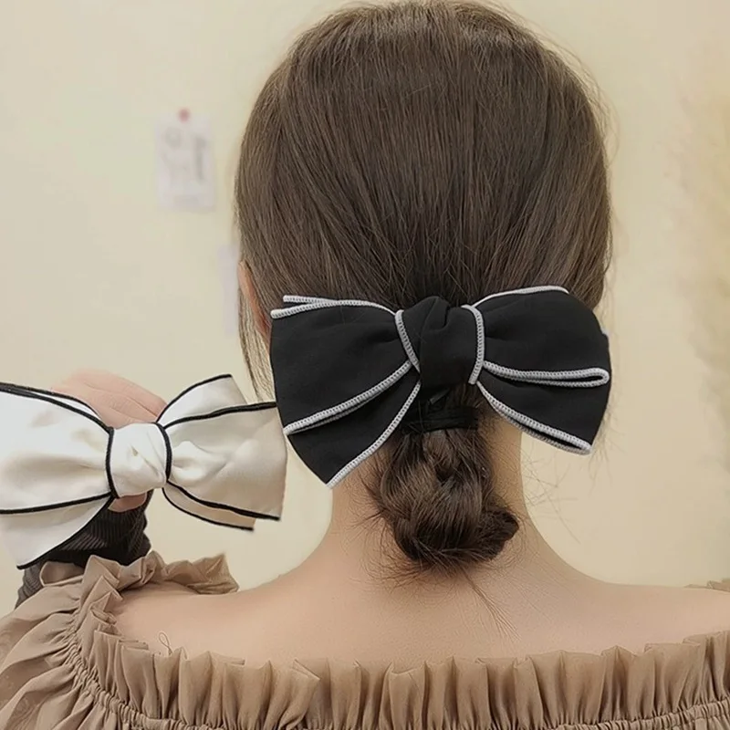 

Versatile French Popular Bow Hairpin Women's Clip Elegant Korean Hair Accessories Butterfly Clips Заколки