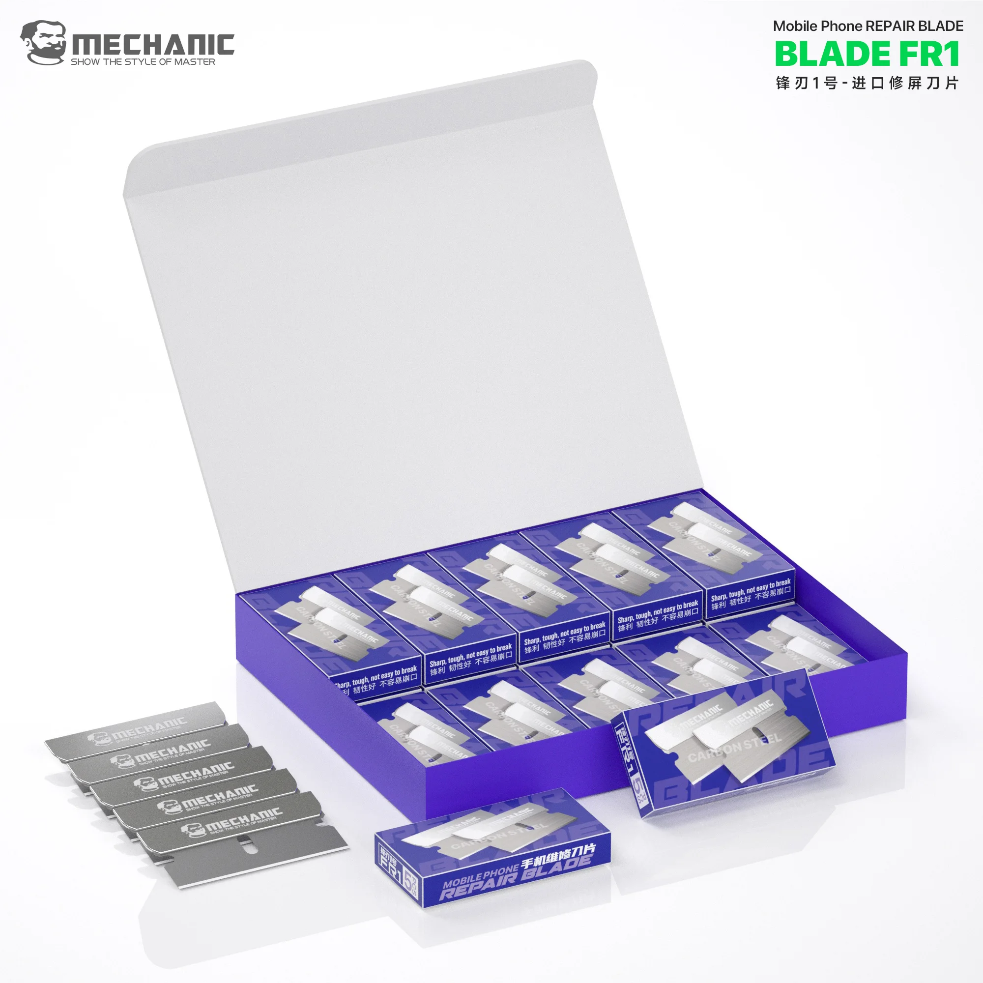 MECHANIC FR1 High Toughness Blades for Mobile Phone Maintenance LCD Screen OCA Glue Cleaning Removal Scraper Hand Tools Kit