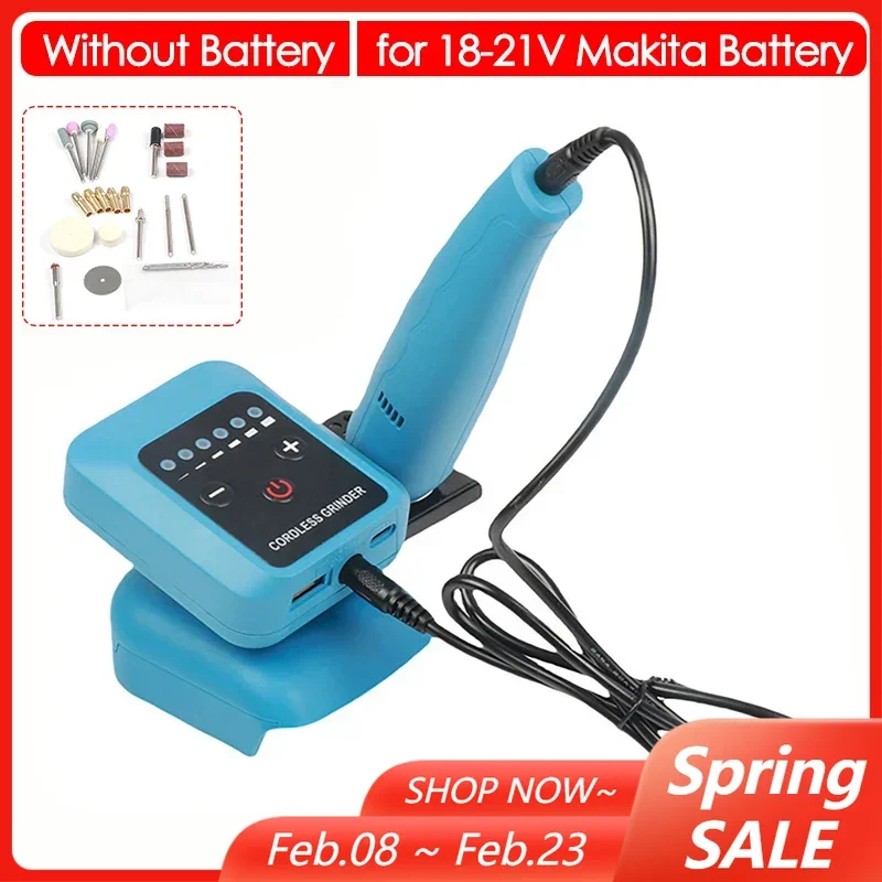 

80W Mini Electric Grinder Reverse Steples Speed Adjust Mini Drill Polishing Tool for 18V-21V Makita Battery (without battery)