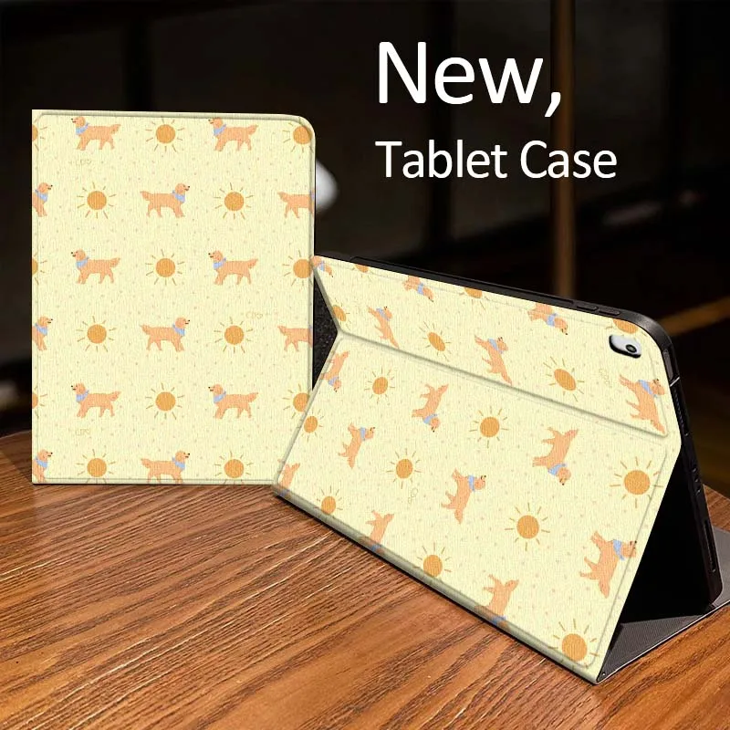 

Cartoon Dog Sun Pattern For iPad Pro mini Air 1 2 4 3 5 6 7 8gen 9gen 11 M2 M3 M4 6th 7th 10th 11th Gen 2025 Tablet Case