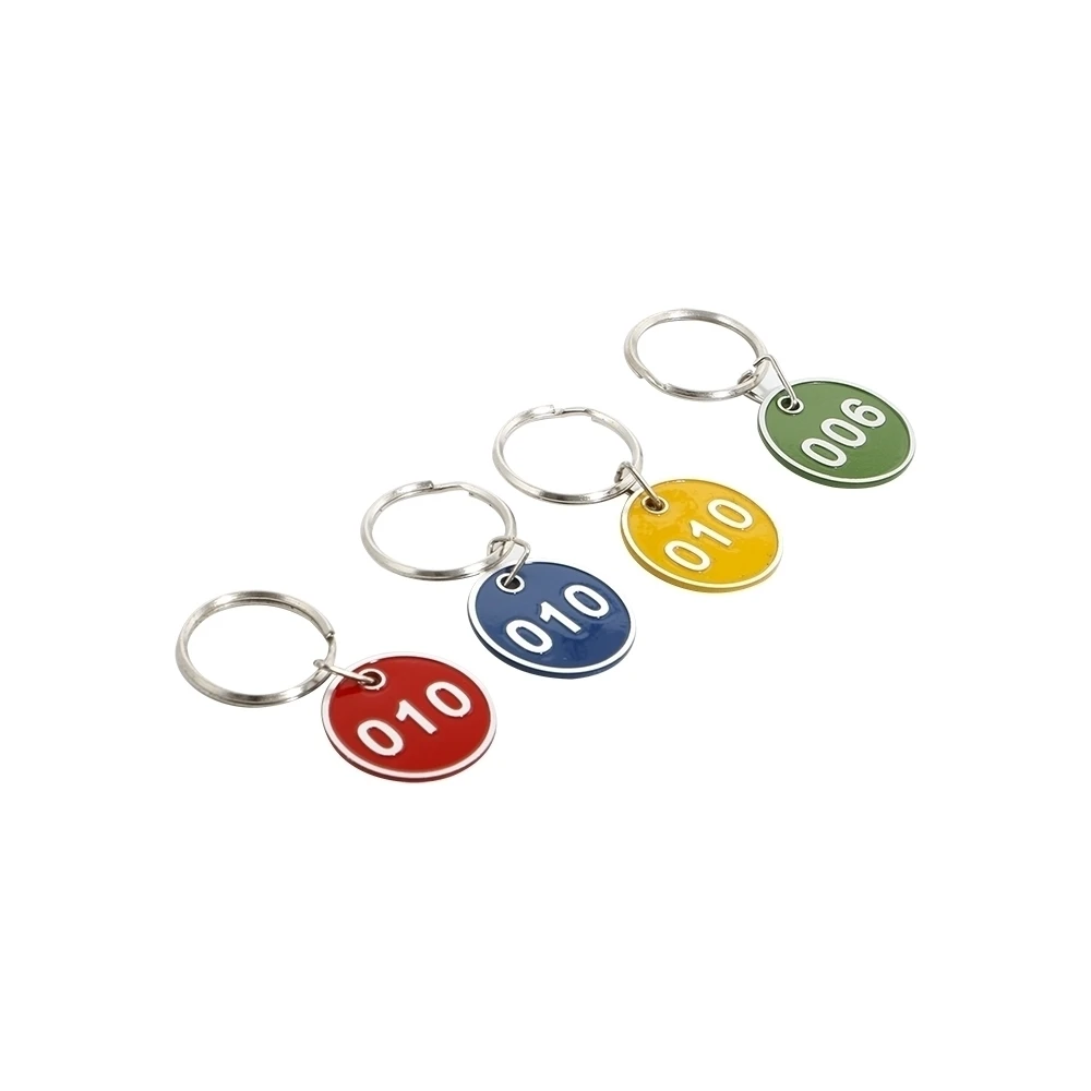 Metal Numbered Tag With Key Ring Aluminium Sequential Numbers Disc Luggage Checkroom Locker Gym Sauna Club Id Card Series Tags