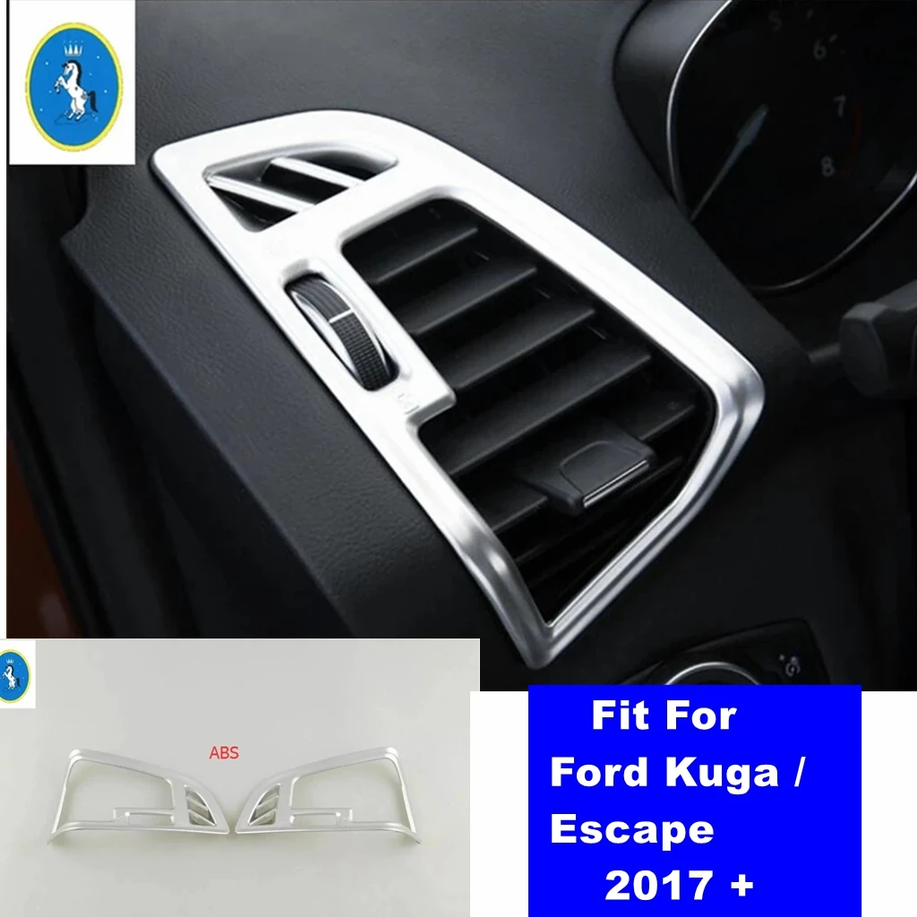 

For Ford Kuga / Escape 2017 2018 2019 ABS Auto Accessories Dashboard Side Air Conditioner AC Outlet Vent Decoration Cover Trim