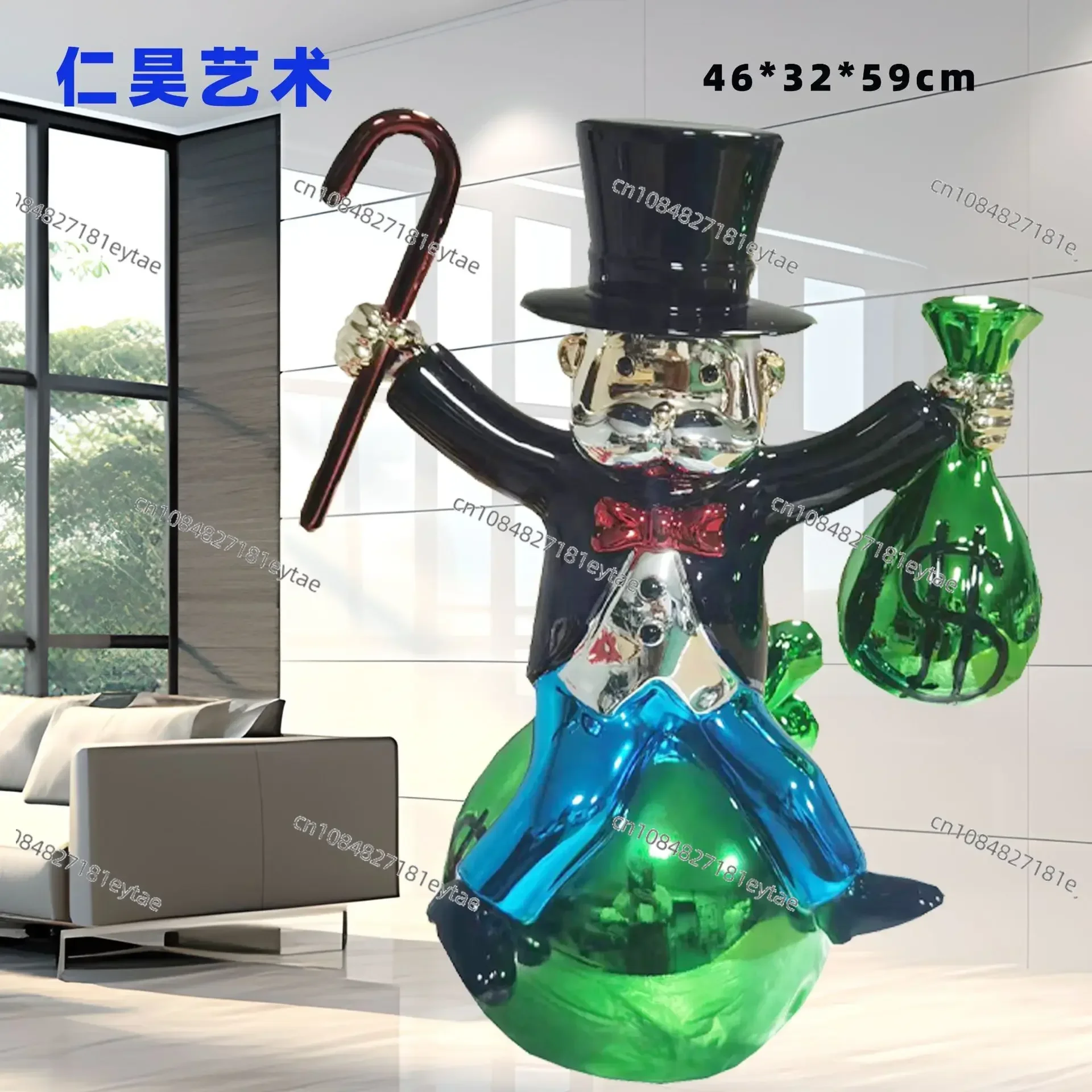 Creative Monopoly Ornament Electroplating Large Ornament Decorative Crafts