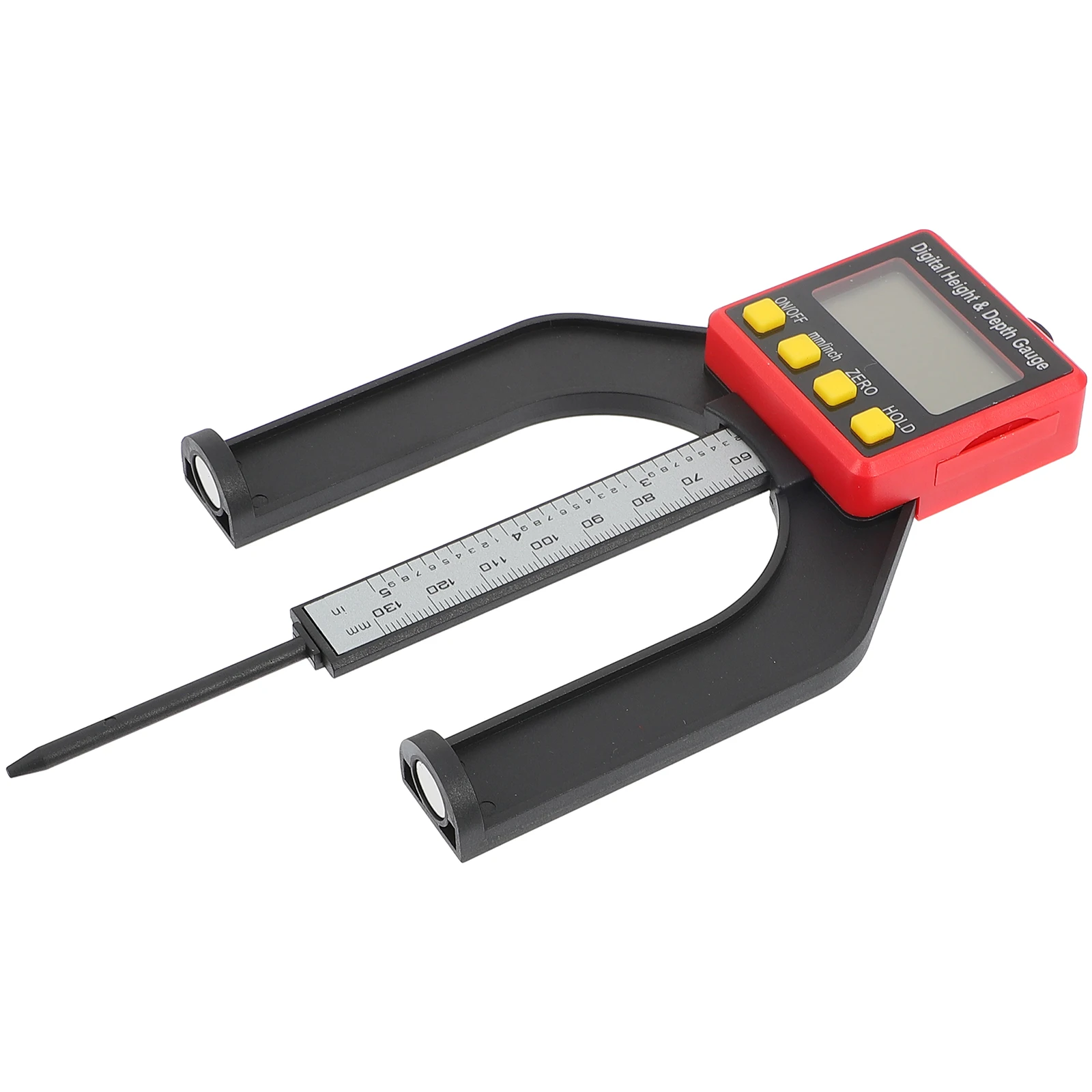 Digital Height Gauge Depth Caliper Woodworking Tool Magnetic Base Plastic Ruler Measuring Instrument Millimeters Inches