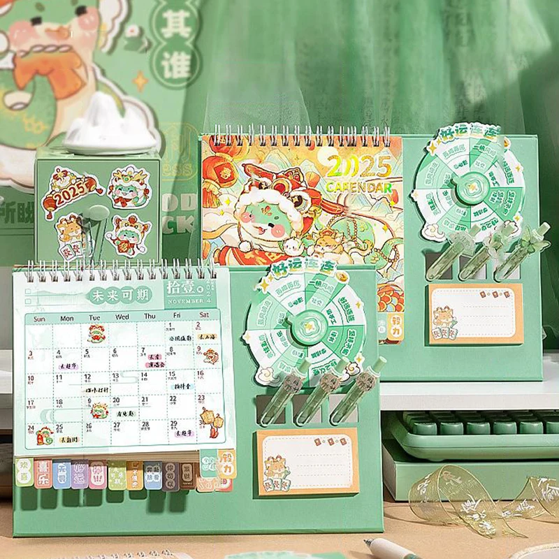 Calendário de cobra bonito dos desenhos animados estilo chinês calendário criativo novidade calendário rotativo kawaii escritório decoração presentes