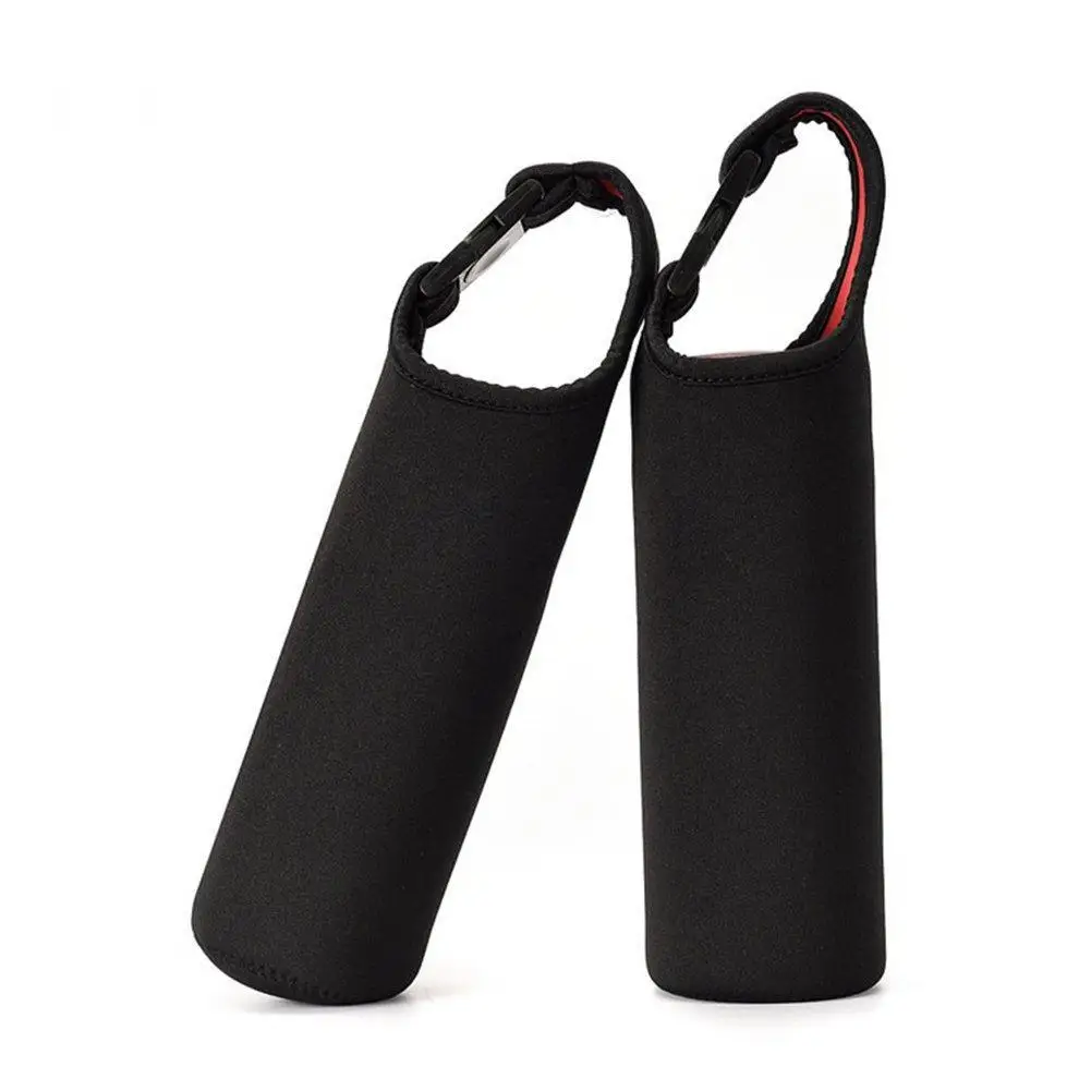 

500ml Water Bottle Sleeve Cover Insulated Waterproof Neoprene Bottle Holder Carrier with Buckle Handle Black