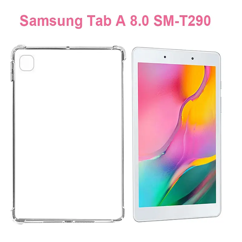 Clear Tablet Case For Samsung Galaxy Tab A 8.0 2019 SM-T290 T295 Soft TPU Silicon Airbags Cover Shockproof Protective Slim Shell