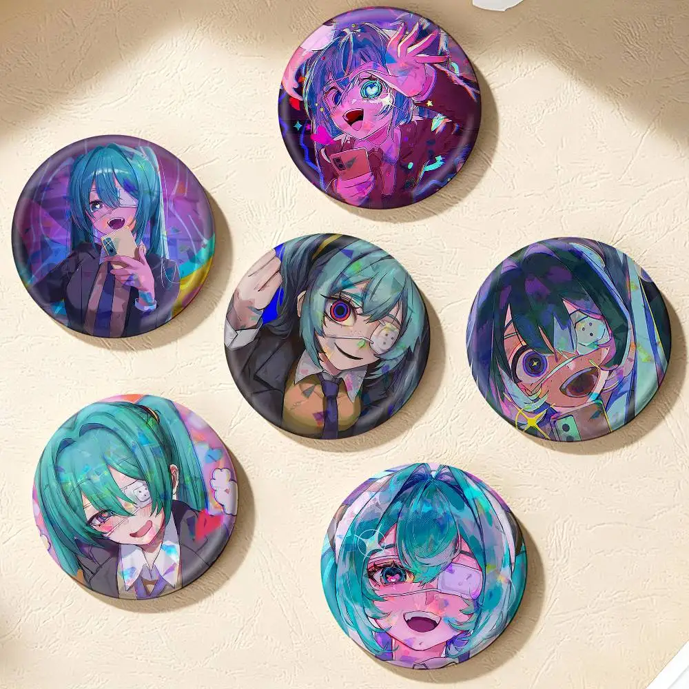 Monitoring Miku Cute   75mm 58mm 44mm 25mm Brooch Backpack Hat Pins Accessories Toys Badge
