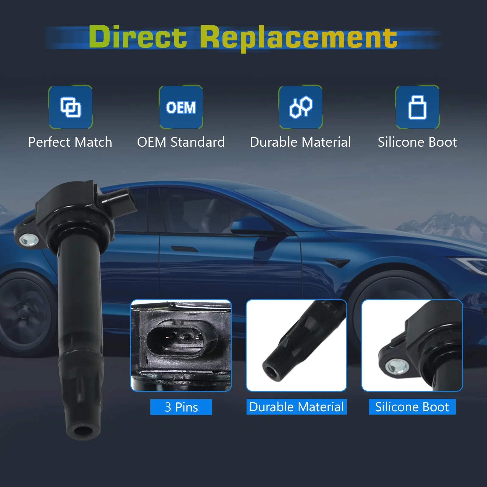 DPGKITS 4 шт. катушки зажигания + 4 шт. иридиевые свечи зажигания для Dodge Journey и Jeep Compass 2L 2.4L UF557 автомобильные аксессуары