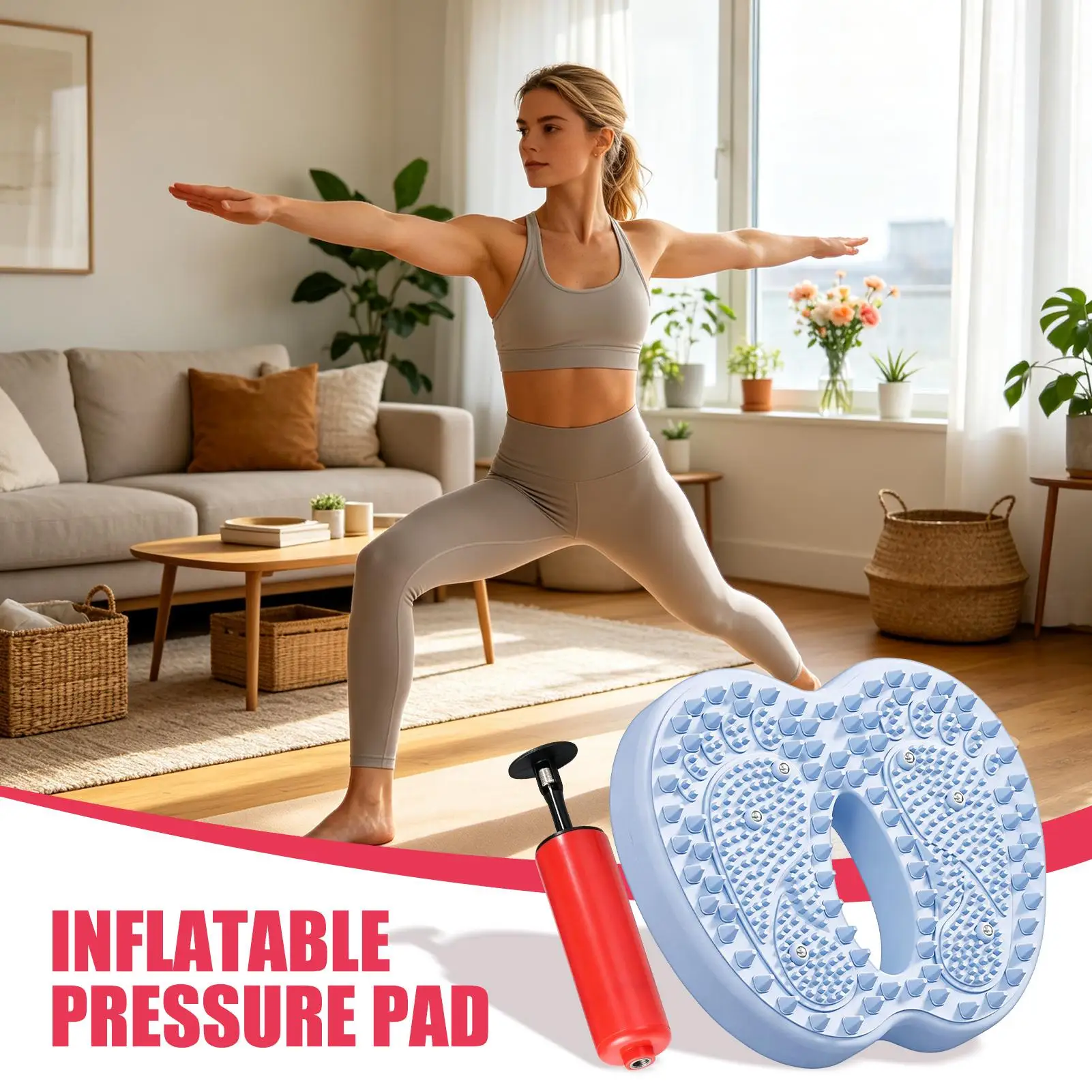 Foot Pressure Point Mat Inflatable Feet Relaxation Tools Household Foot Massager For Women Men Players Athletes Laborers