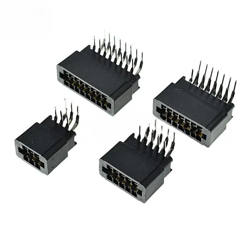 10PCS 2.54mm Pitch Bus Bar Edge Connector / Gold Finger Socket, PCB Edge Slot, Right - Angle Pin, 4P/6P/8P/10P/12P/14P–86P